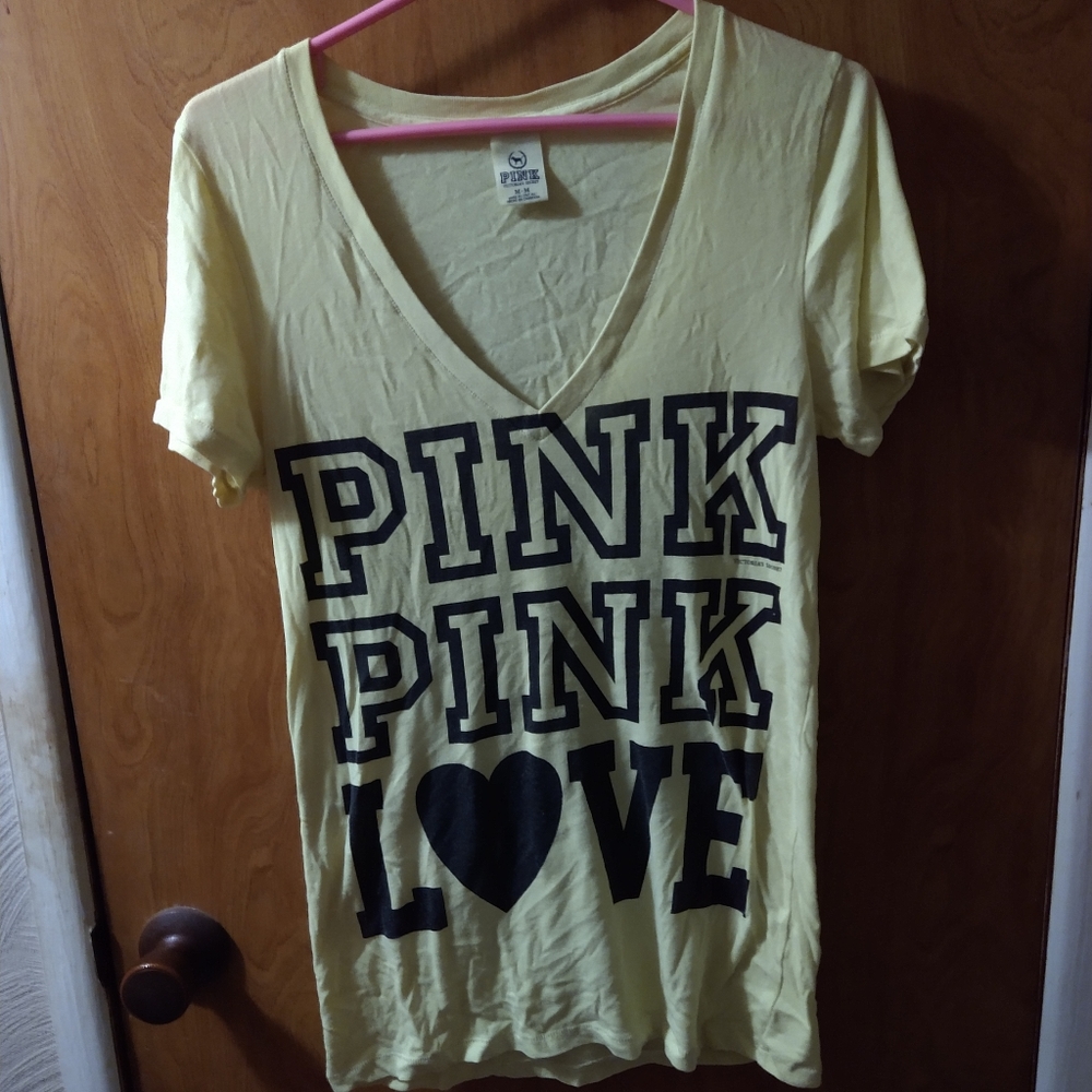 Victoria's Secret Pink Yellow Tee